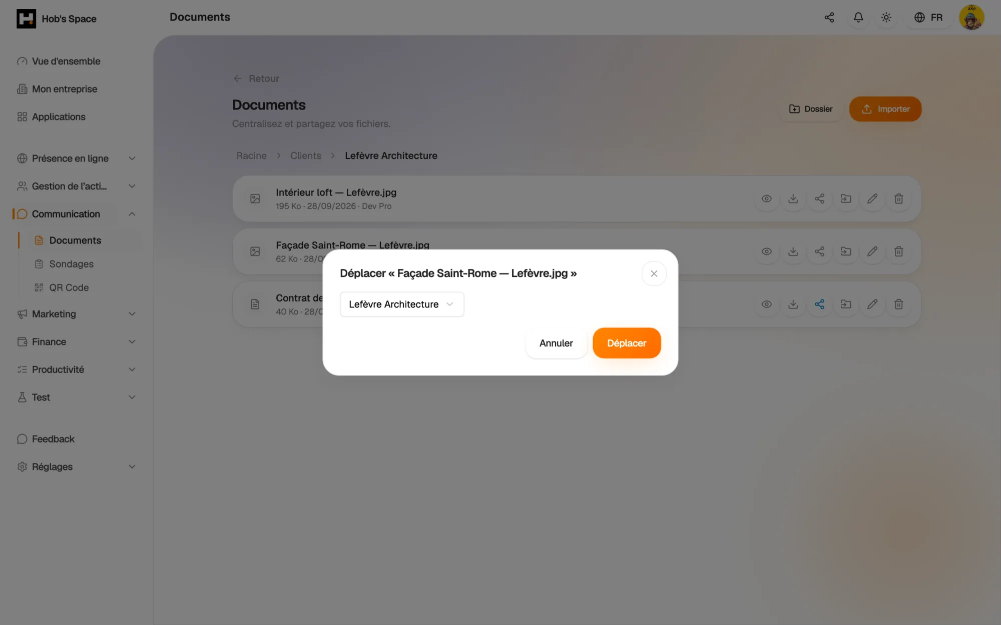 Folders, just like on your computer