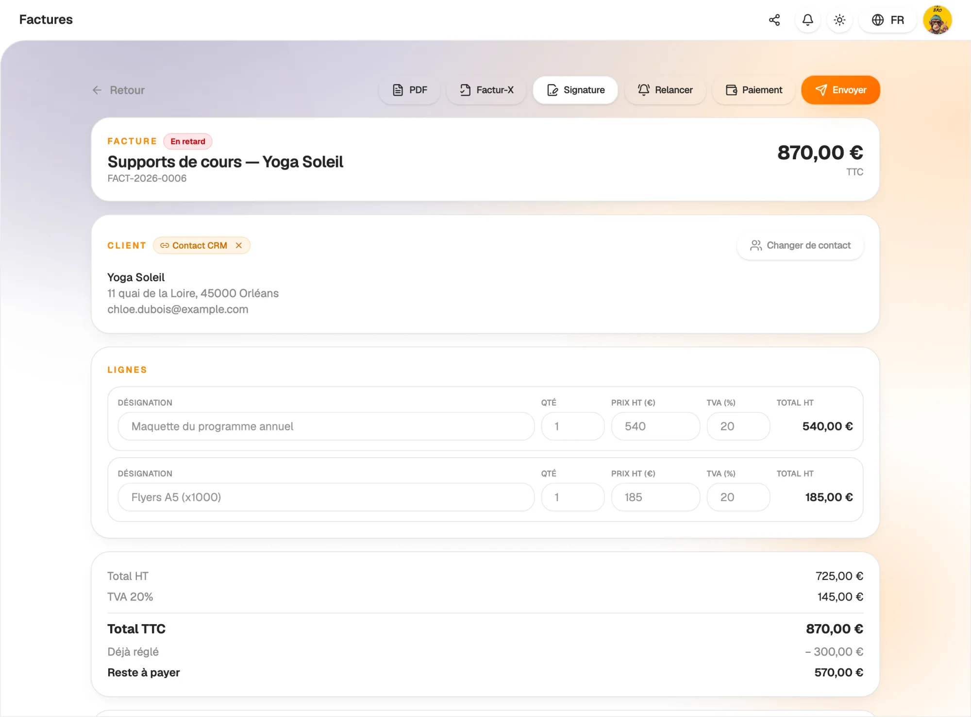 Track every euro, from the first deposit to the balance