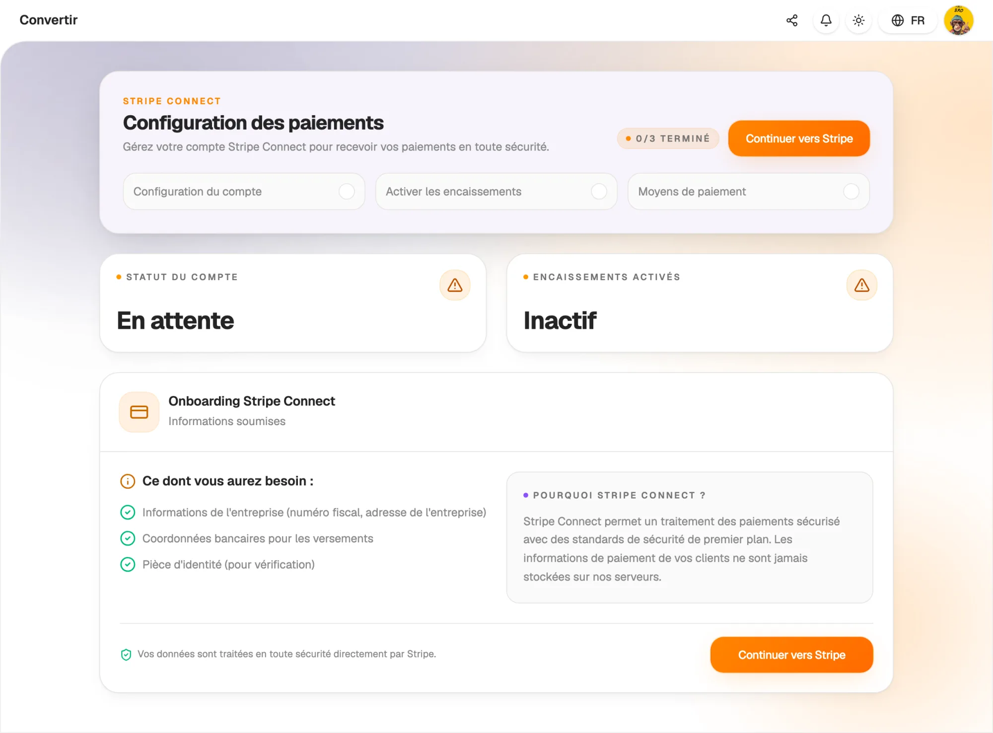Get paid through Stripe, into your own account