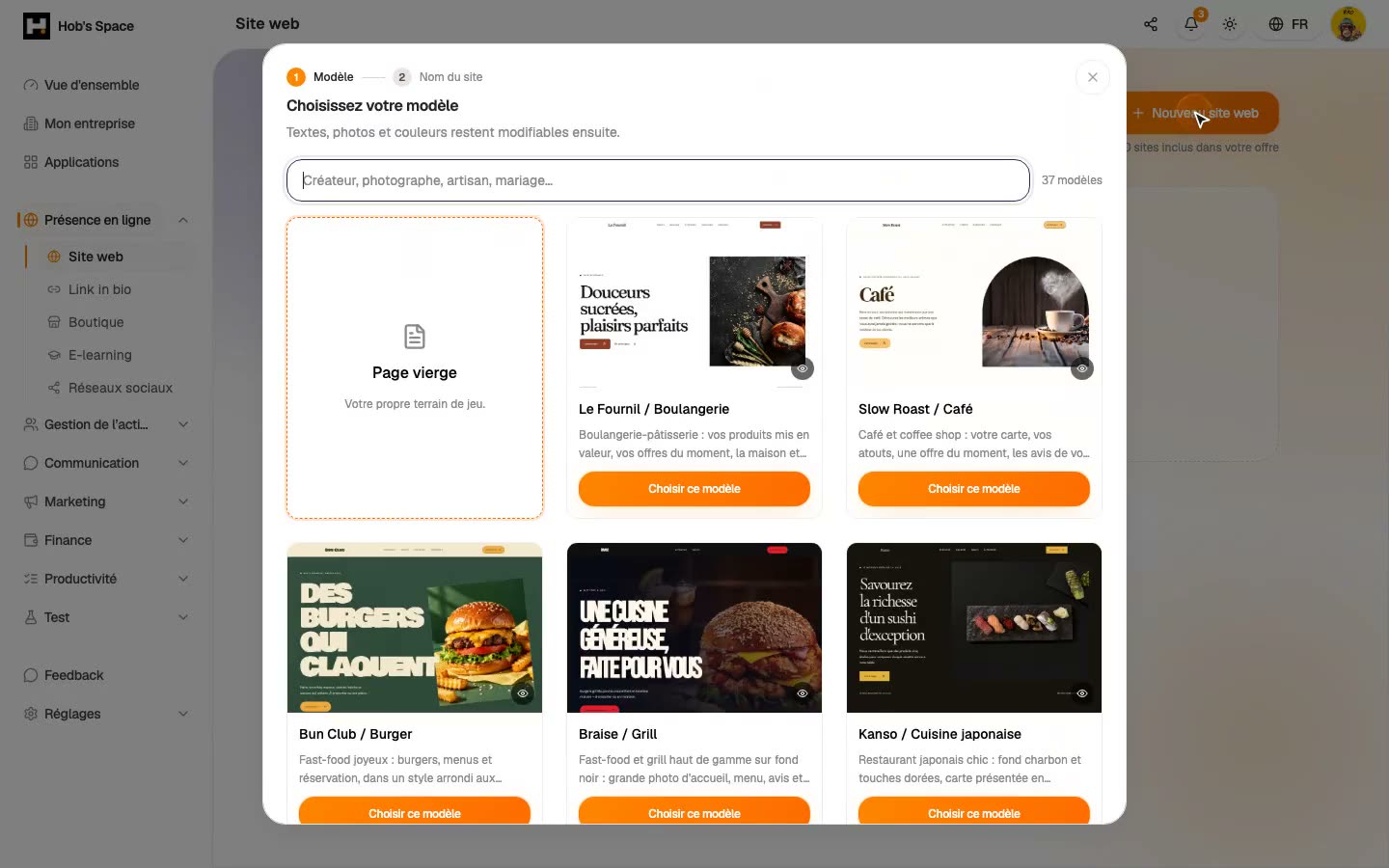 A multi-page showcase site on your own subdomain, no code needed.