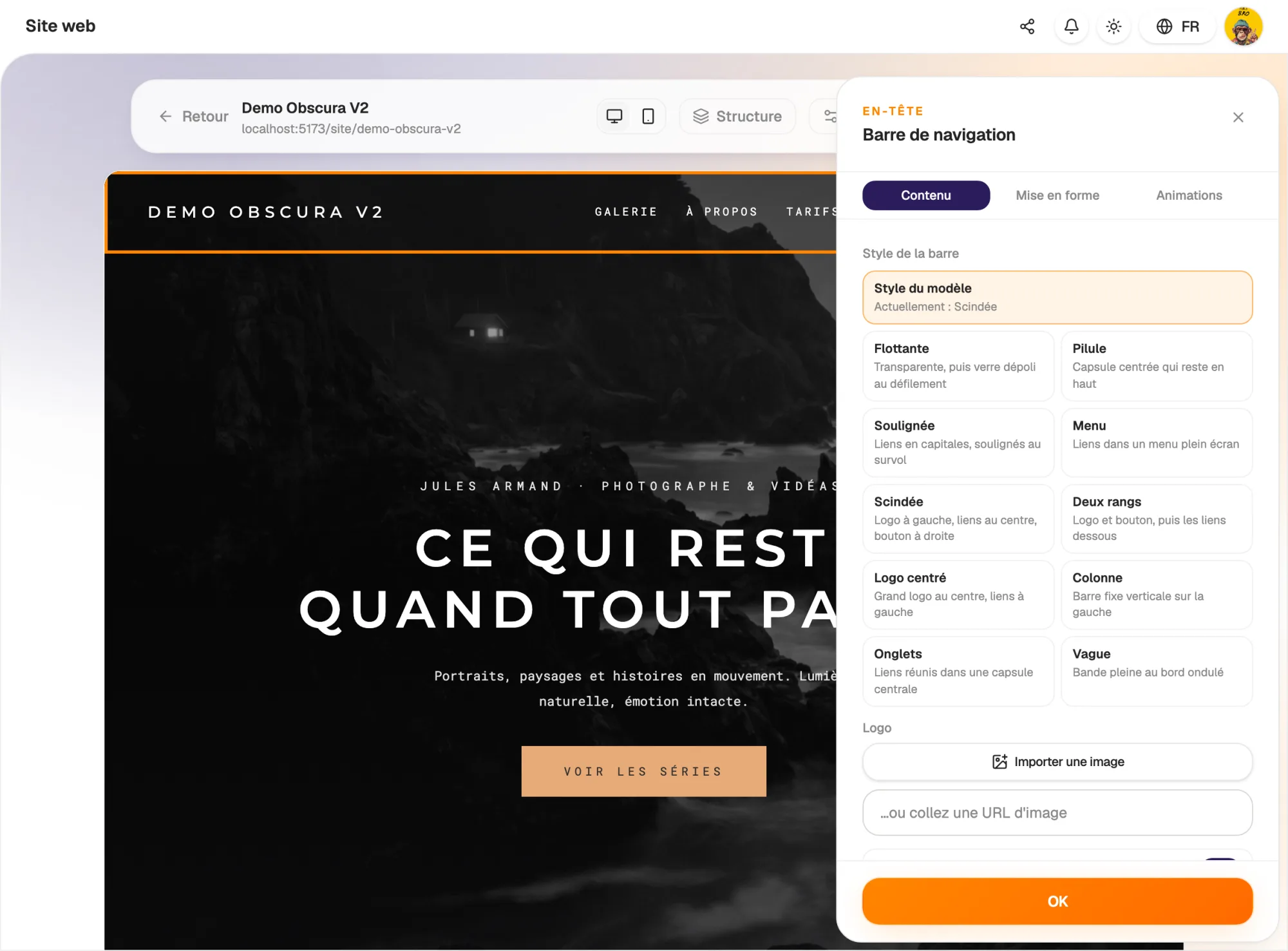 A navigation bar that looks like you